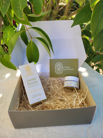 Coffret Chanvre précieux et flacon 15 ml au choix