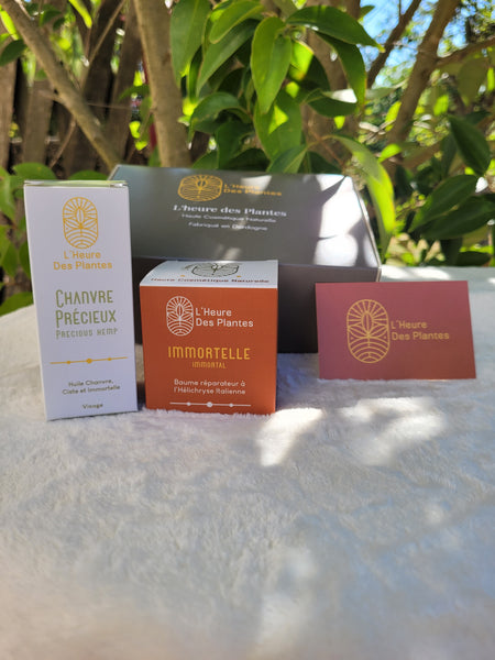 Coffret Chanvre précieux et flacon 50 ml au choix