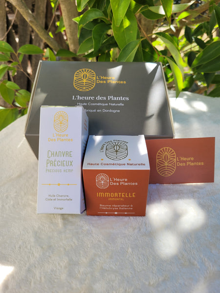 Coffret Chanvre précieux et flacon 50 ml au choix