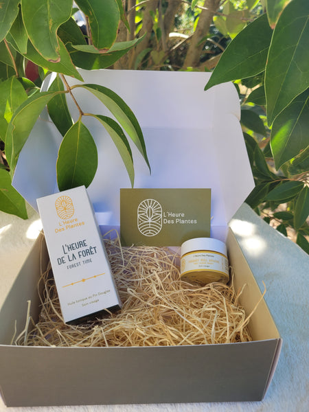 Coffret Duo Huile L'heure de la forêt et baume 15 ml au choix